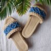 Thumbnail 3: 波西米亚风格编织坡跟拖鞋，女士款