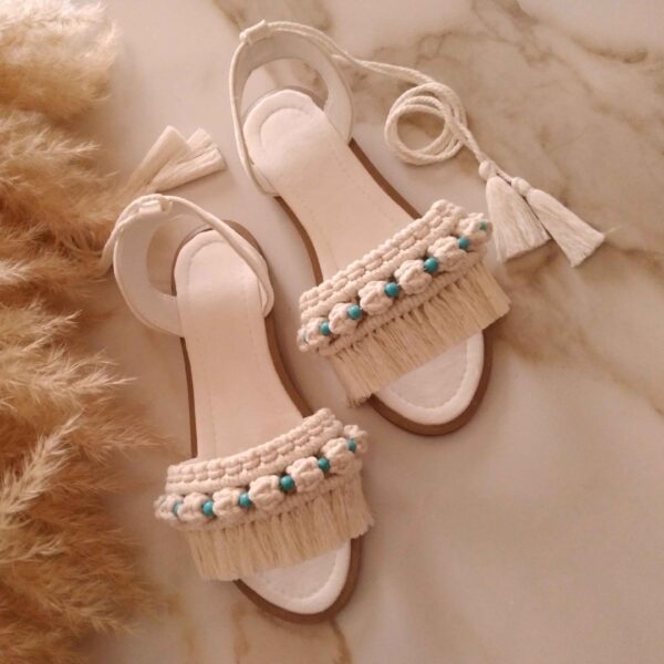 手工编织背带凉鞋，Turquoise款