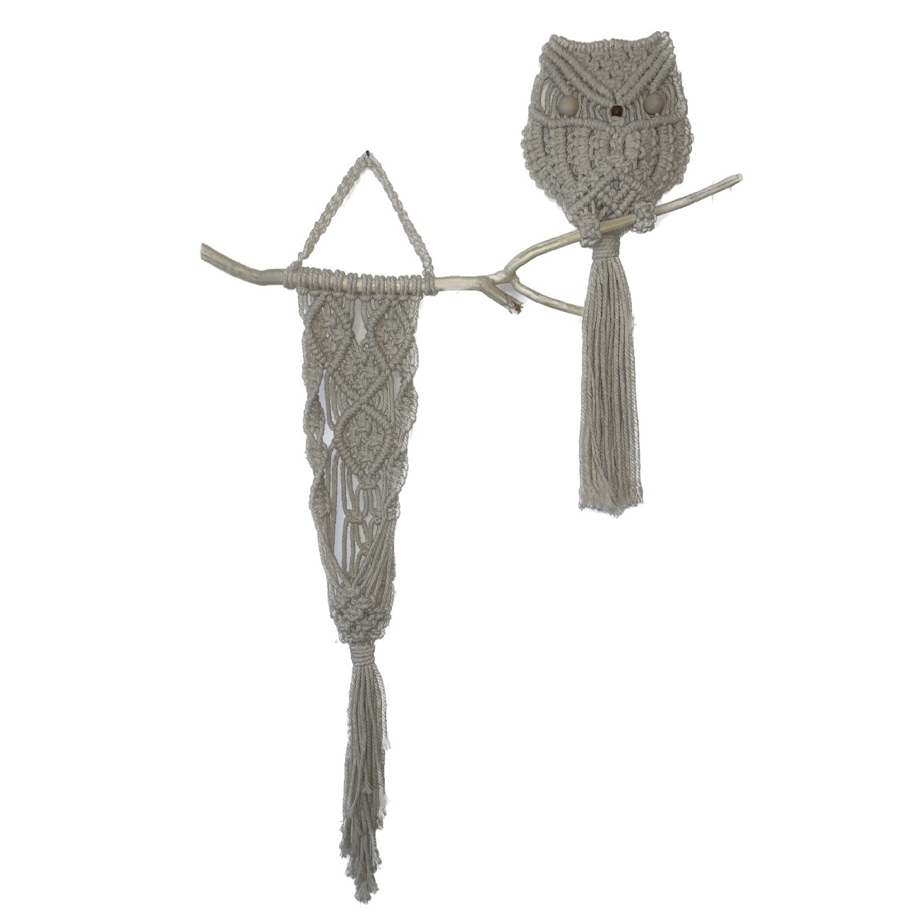 Main image of 波西米亚风编绳挂毯 – 猫头鹰款