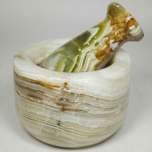 大理石研钵与研杵套装 – 藏红花与香料研磨，Karen 型号