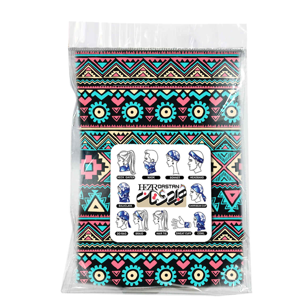 多功能运动管围巾 – 几何设计