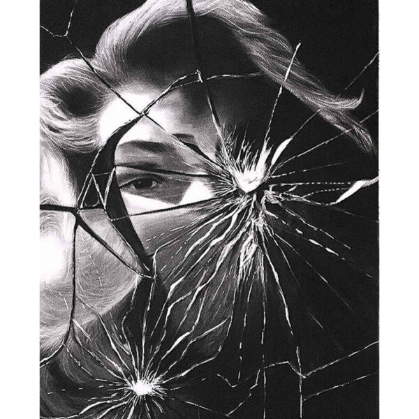 原创黑笔画 —— 破碎镜子设计（硬纸板）