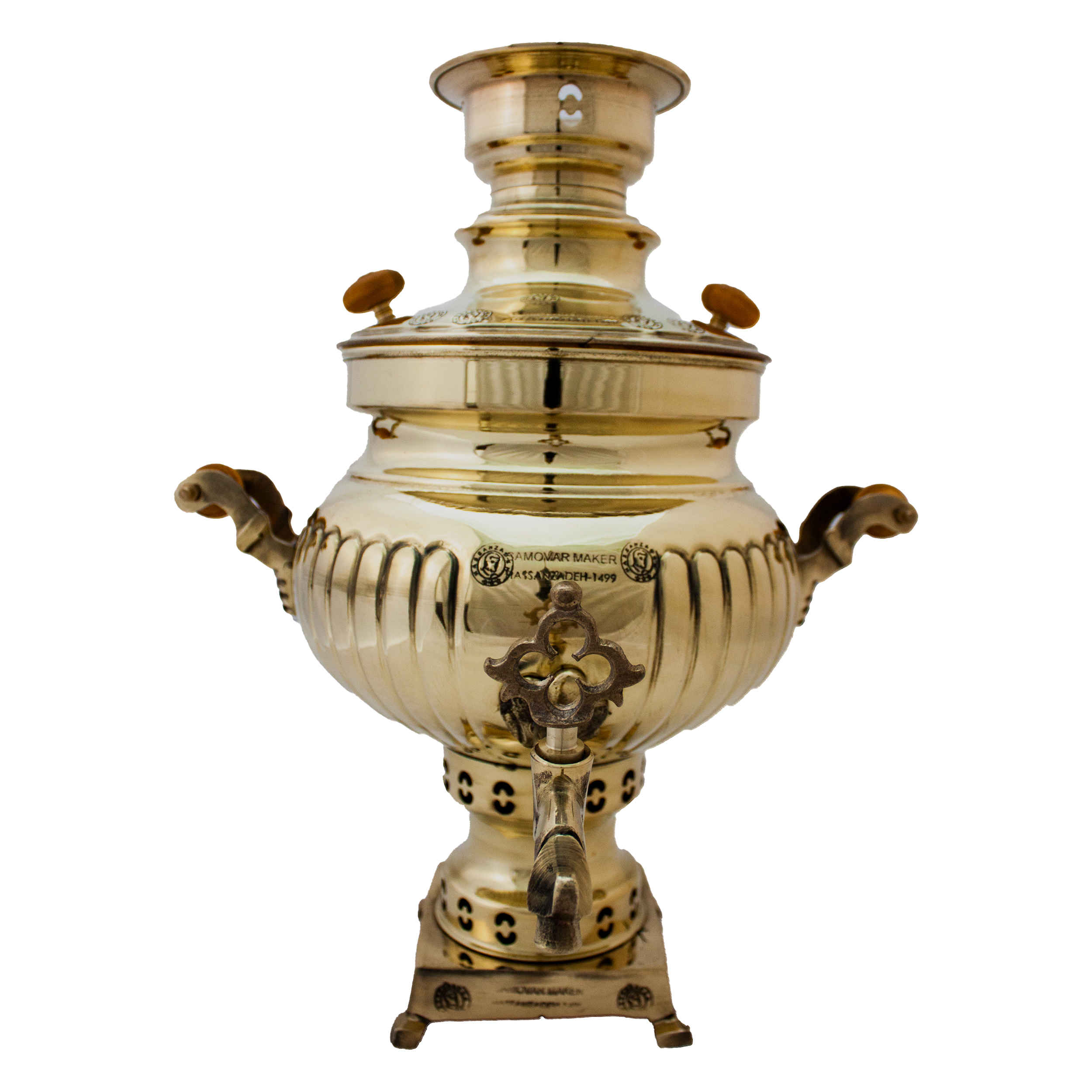 Main image of 波斯黄铜 Samovar 装饰性木炭茶具 4.5 升
