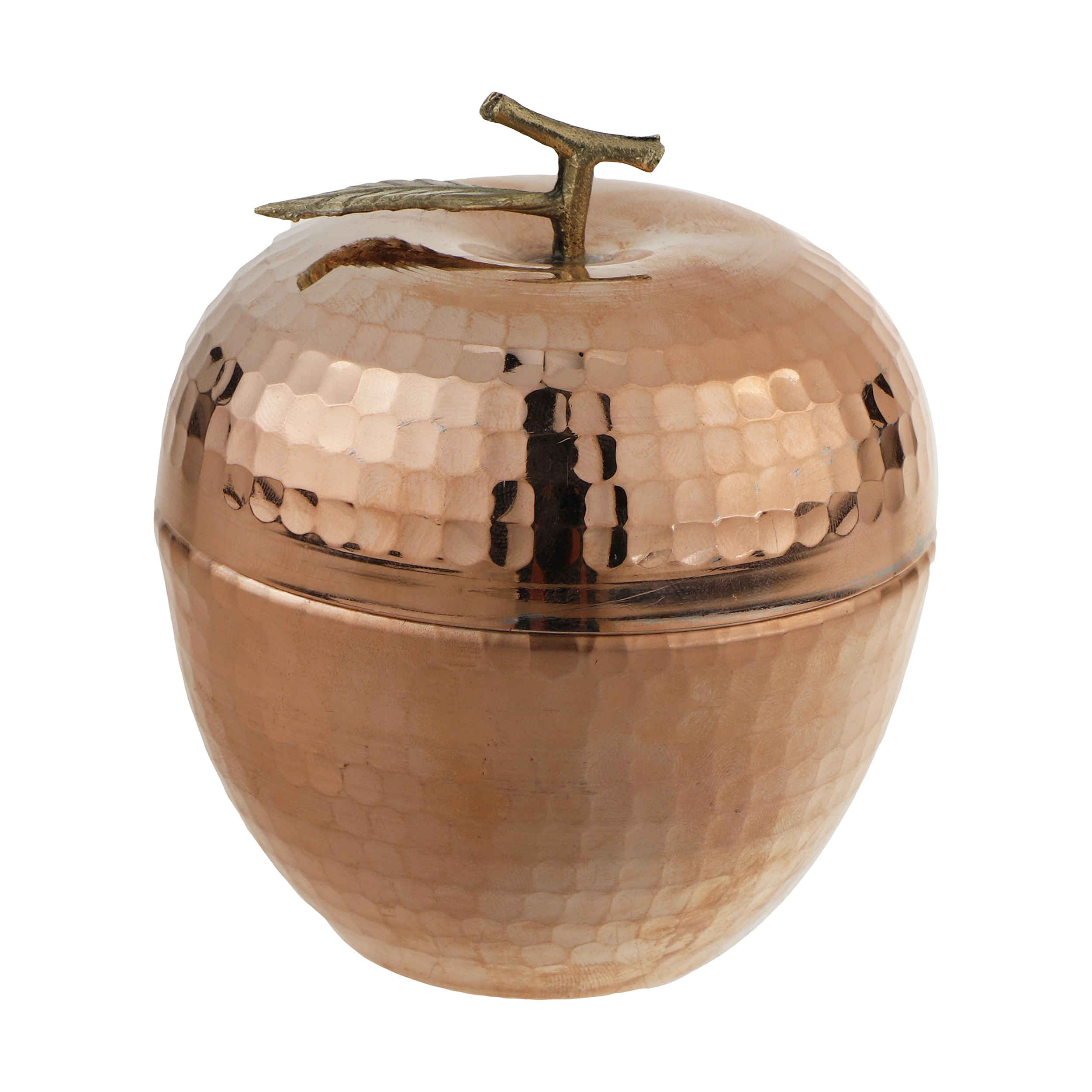 Main image of 手工波斯铜糖碗带盖 – 锤制苹果造型
