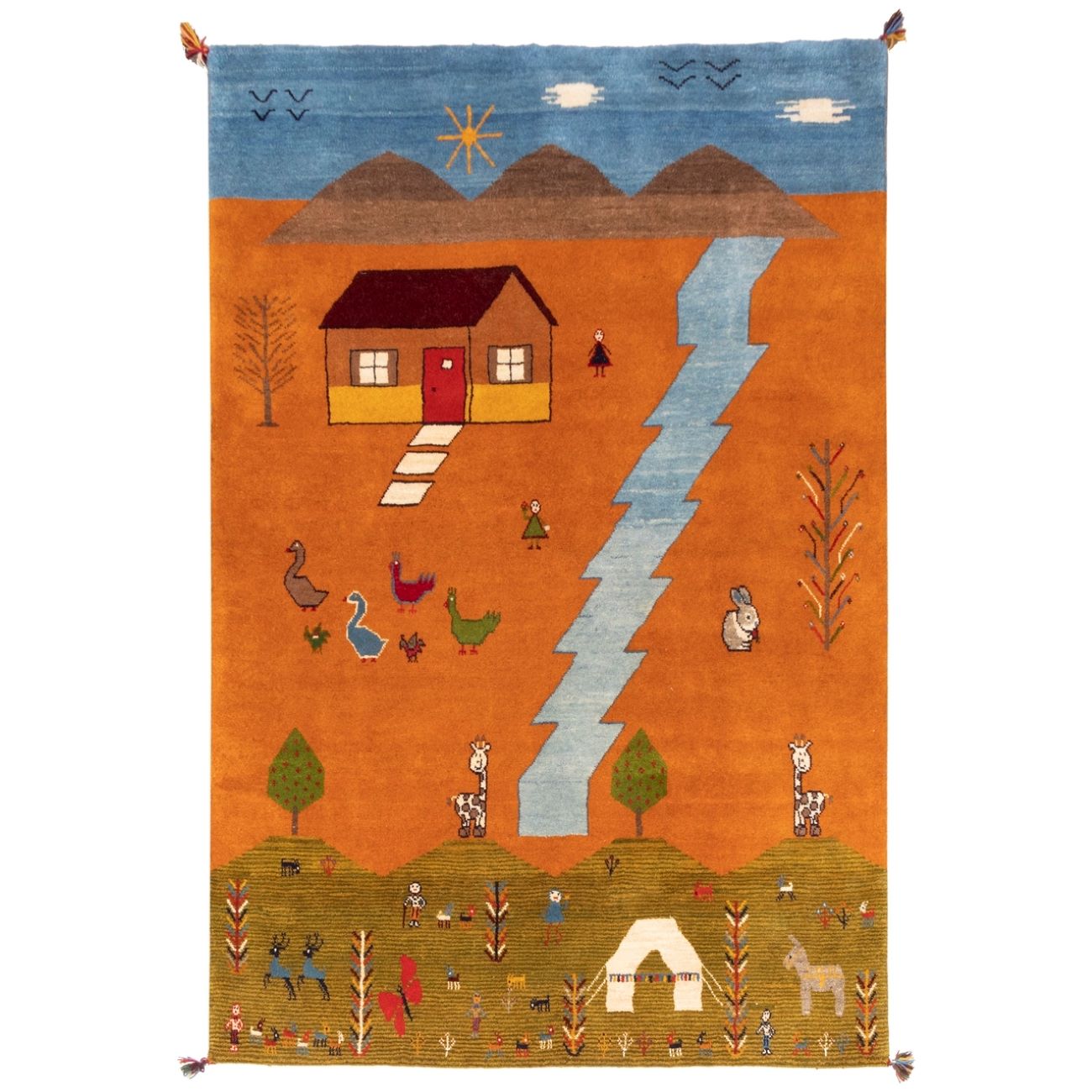 Main image of 波斯加贝毯羊毛地毯 原创手工编织于法尔斯 农村生活