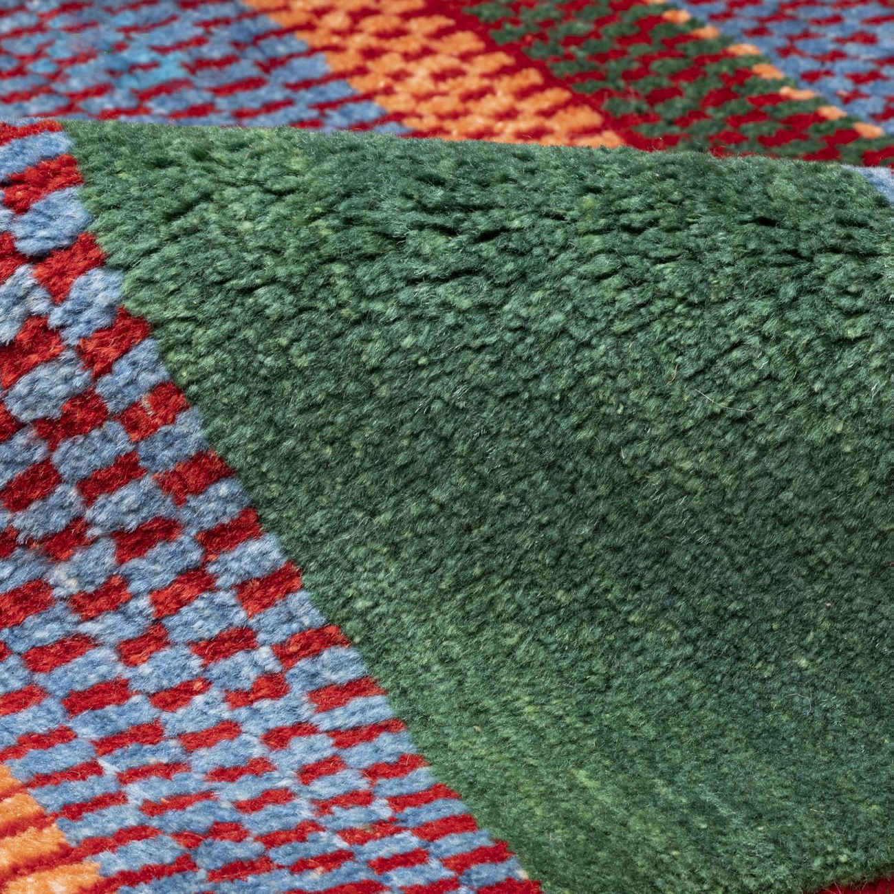 波斯加贝毯羊毛地毯 原创手工编织于雅苏杰 条纹