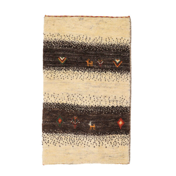 波斯加贝毯羊毛地毯 正宗手工编织于霍拉桑 动物图案