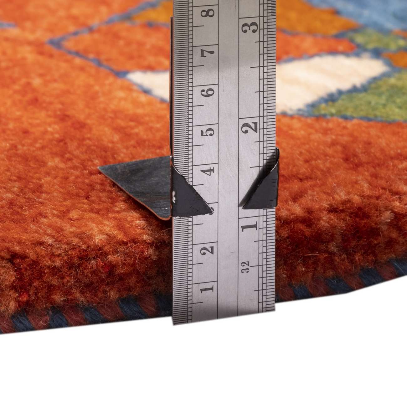 波斯加贝毯羊毛地毯 手工编织于法尔斯 几何砖红色