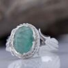 Thumbnail 3: 波斯绿翡翠银戒指，男士手工制作，Bahar款