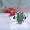 Thumbnail 4: 波斯绿翡翠银戒指，男士手工制作，Zambia款