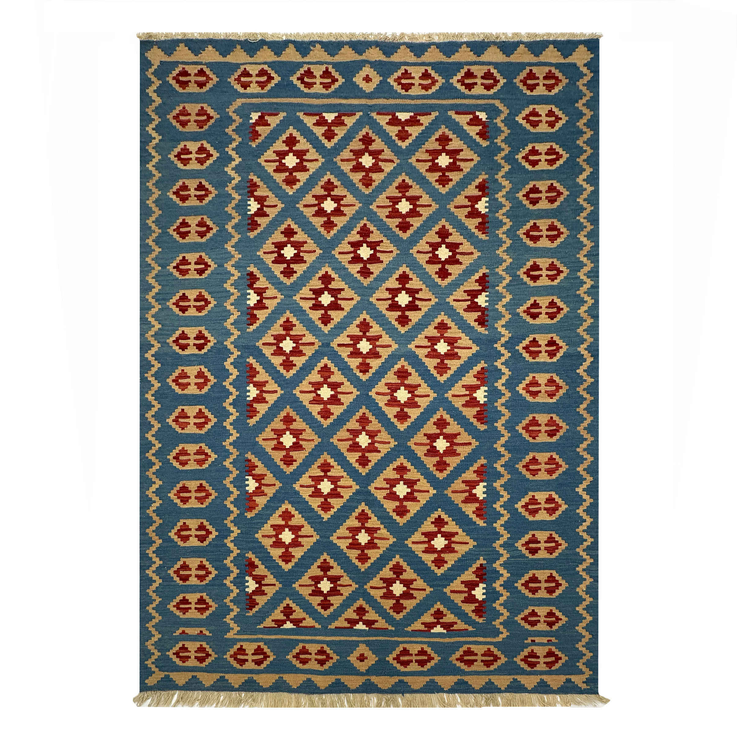 Main image of 波斯基利姆羊毛地毯 手工编织于法尔斯 几何卡什凯