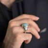Thumbnail 7: 波斯奈沙布尔绿松石银戒指，男士款 Miladi