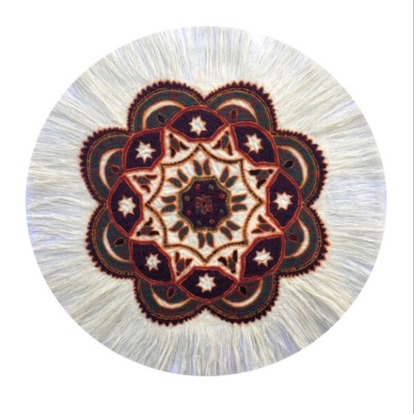 波斯帕特桌布 – 克尔曼刺绣艺术，手工曼陀罗图案