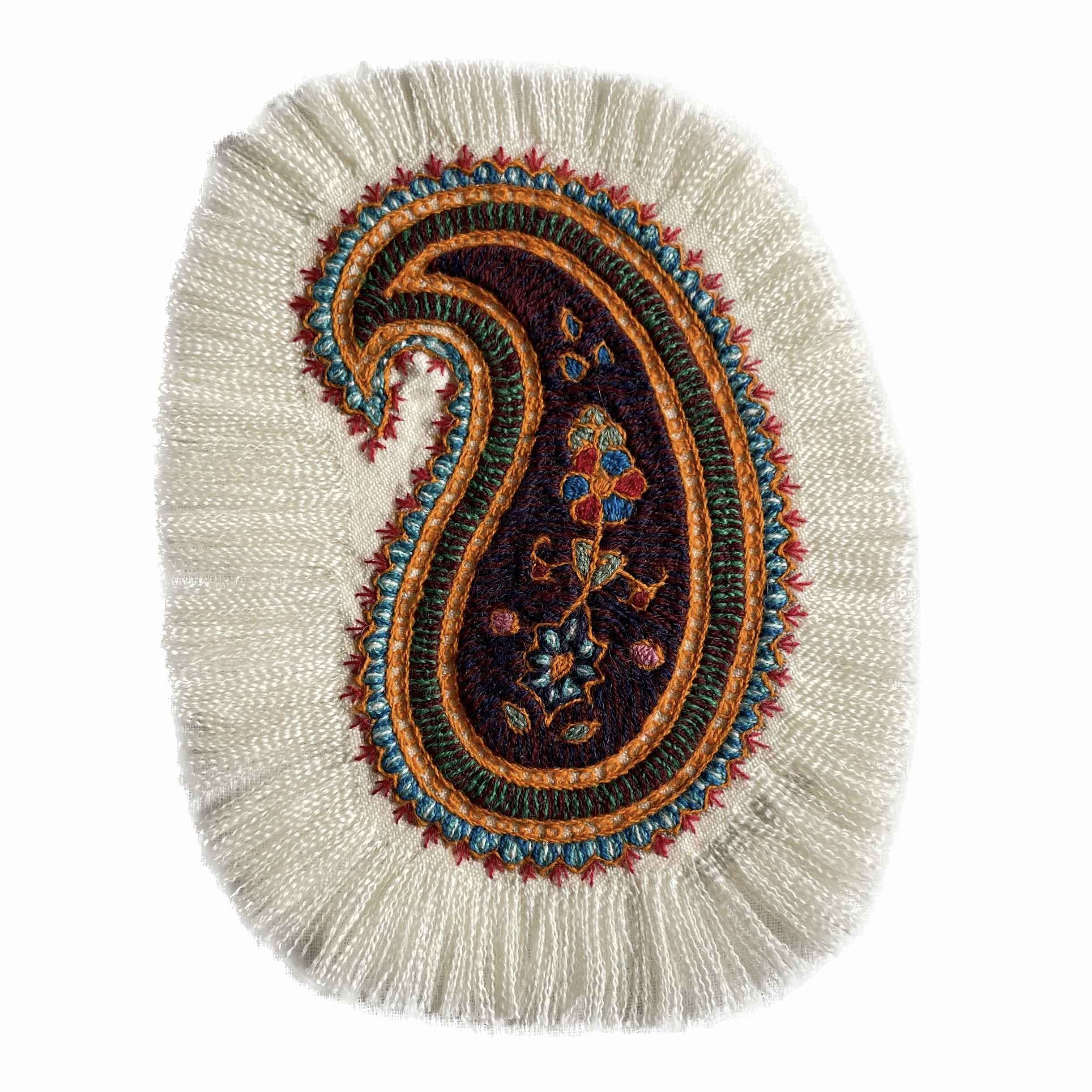 Main image of 波斯 Pateh 桌布 – 克尔曼刺绣艺术，手工制作，佩斯利图案