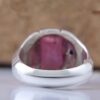 Thumbnail 5: 波斯红天然红宝石银戒指，男士优雅手工制作
