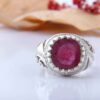 Thumbnail 3: 波斯红宝石银戒指，男士优雅手工制作