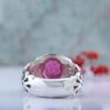 Thumbnail 5: 红宝石银戒指，男士优雅手工制作