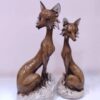 Thumbnail 3: 两件套狐狸动物雕像 – 逼真动物艺术品