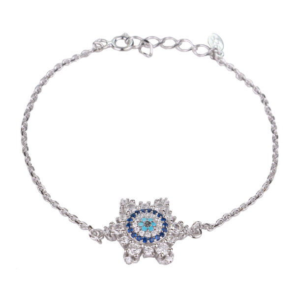 女士银手链 – 邪眼设计