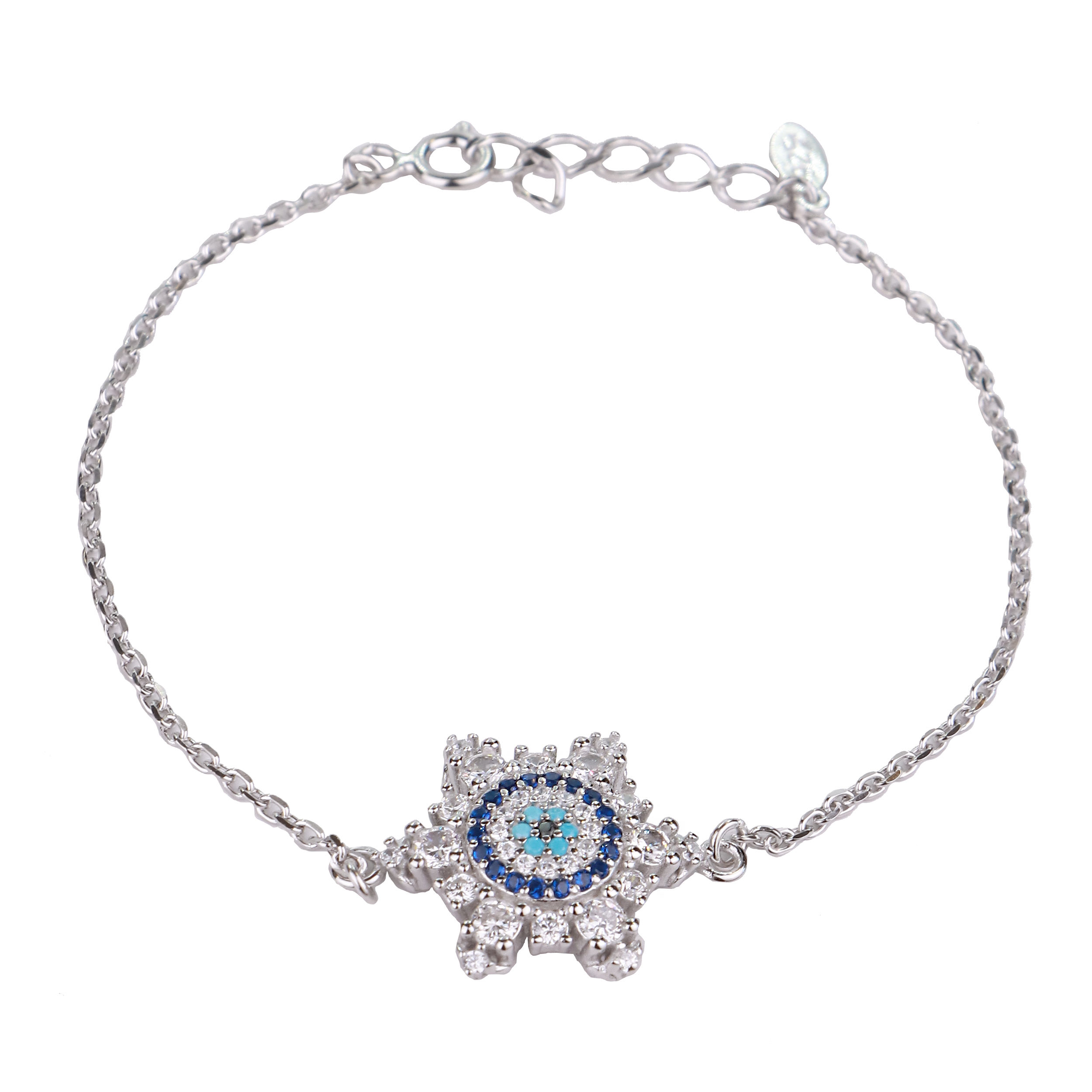 Main image of 女士银手链 – 邪眼设计