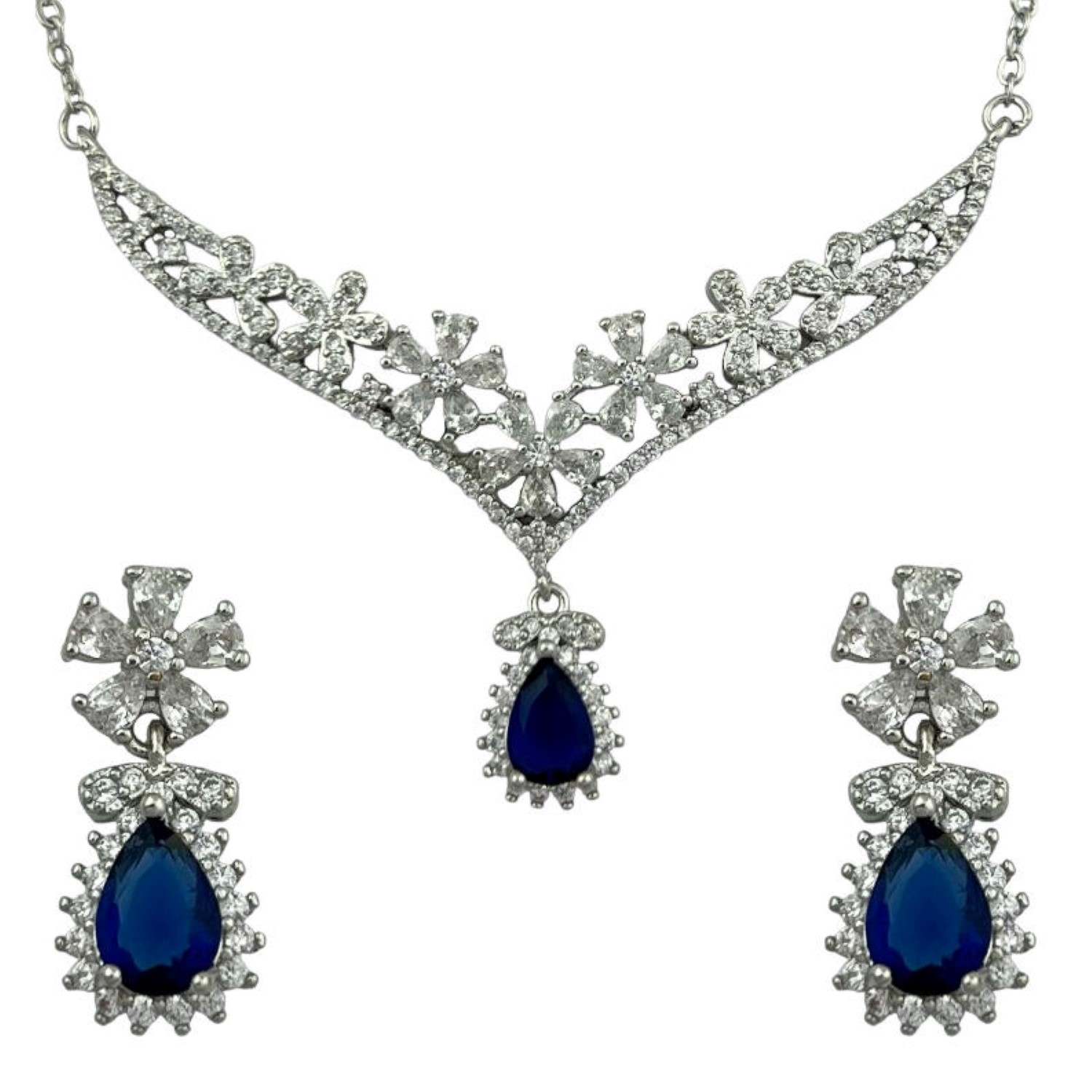 Main image of 钢制优雅珠宝套装，女士款，花卉设计