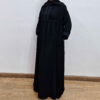 Thumbnail 3: 宽松款穆斯林女士阿巴亚——黑色绉纱面料