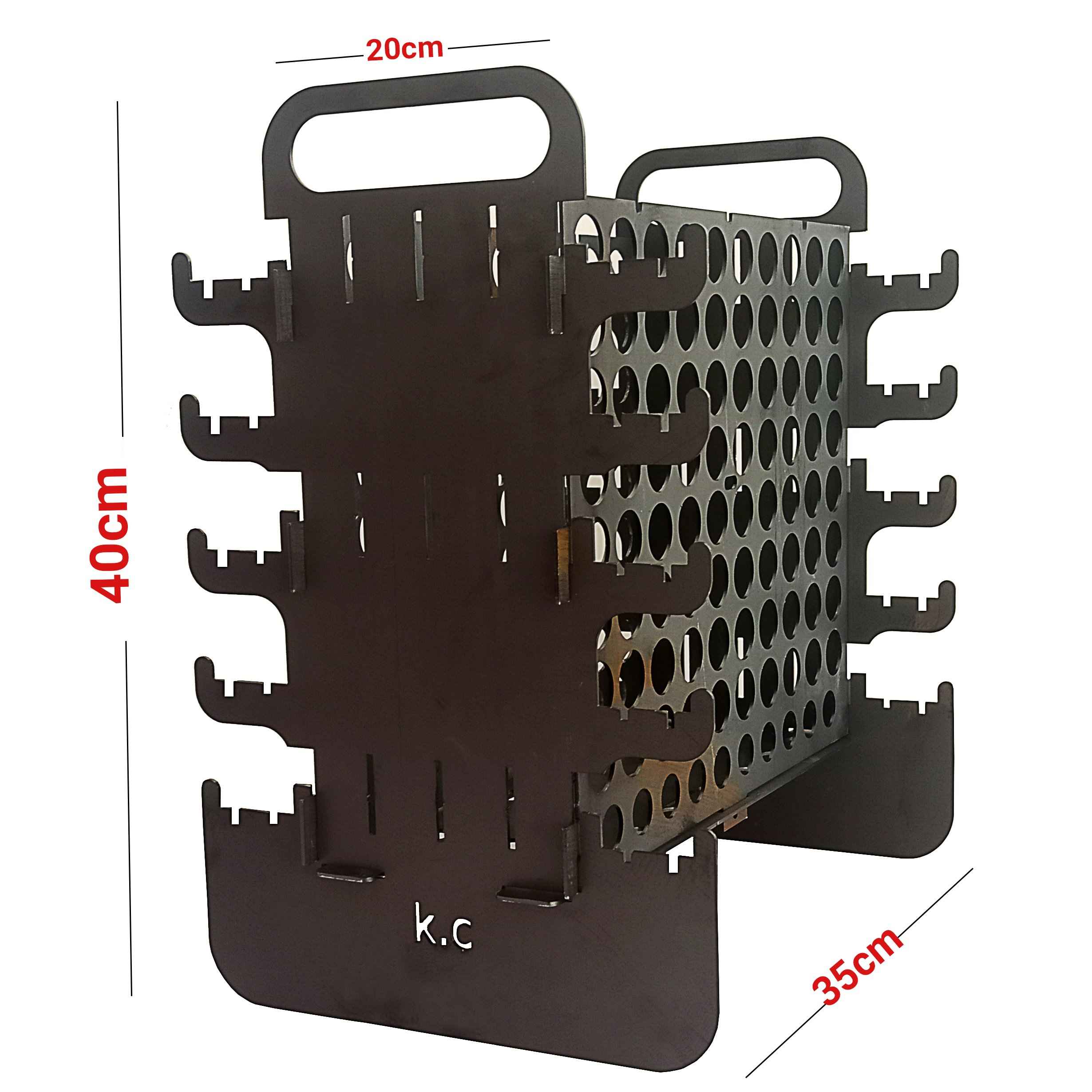 垂直木炭烤架 Mangal – 可移动,适合 10 串烤肉