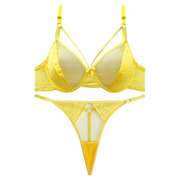 女士内衣套装，蕾丝文胸+丁字裤（Guipure款）