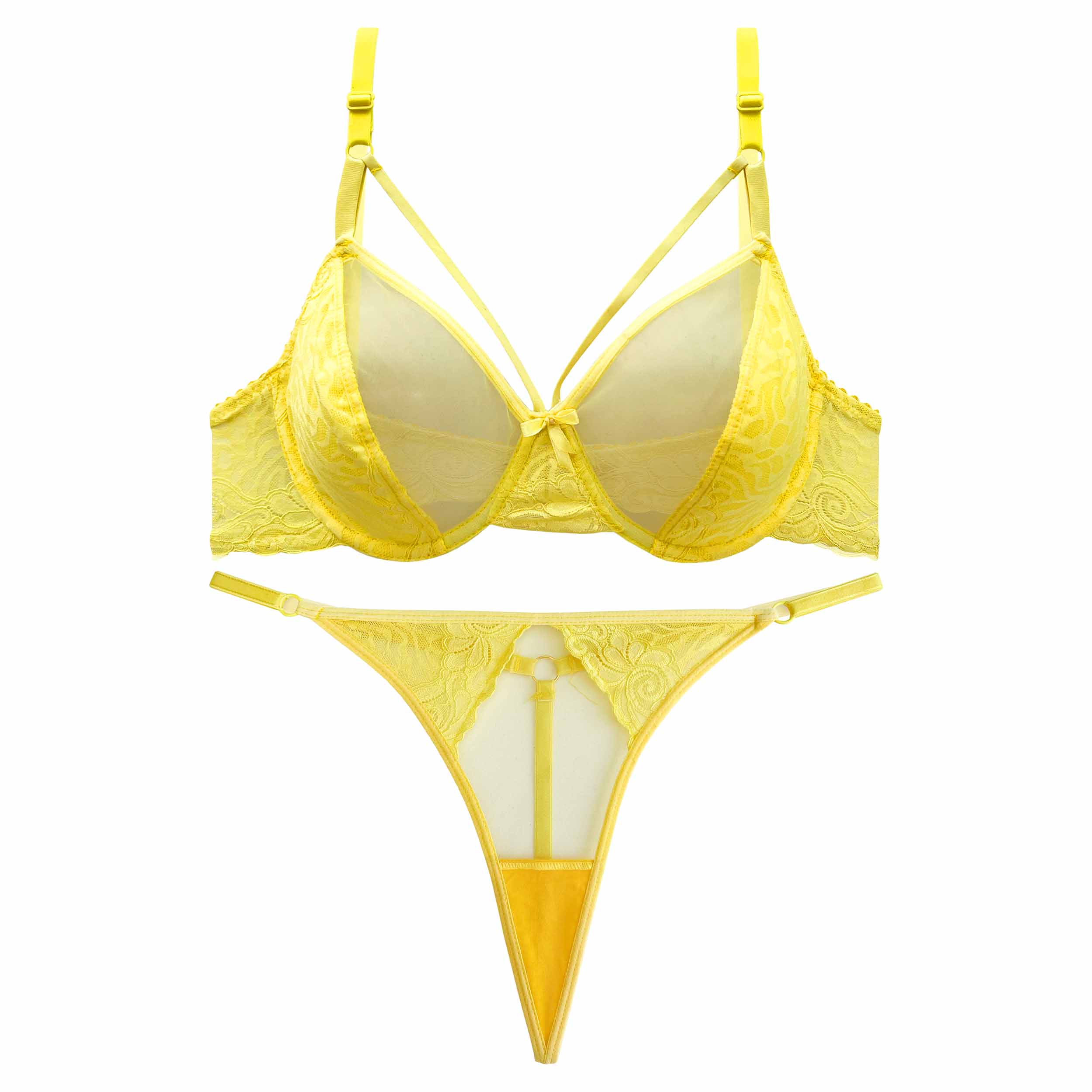 Main image of 女士内衣套装，蕾丝文胸+丁字裤（Guipure款）