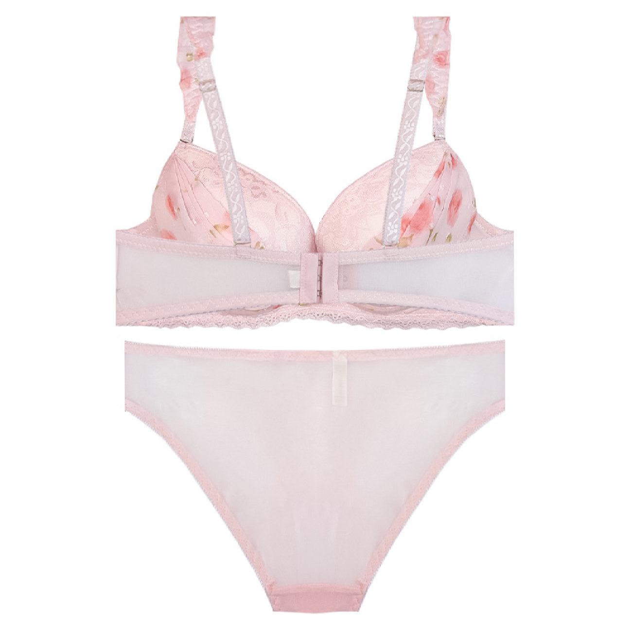 女士内衣套装 蕾丝聚拢文胸+丁字裤（Guipure款）