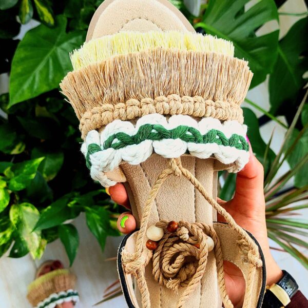 女性手工编织背带凉鞋，Art款