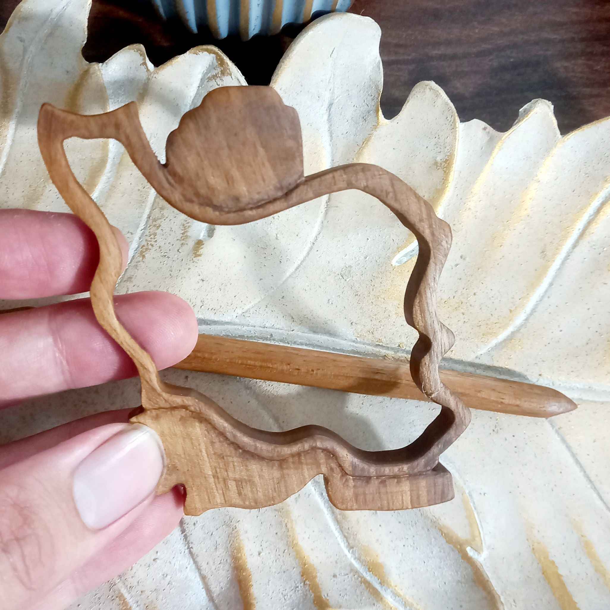 木质发簪 – 女士手工制作,伊朗地图设计