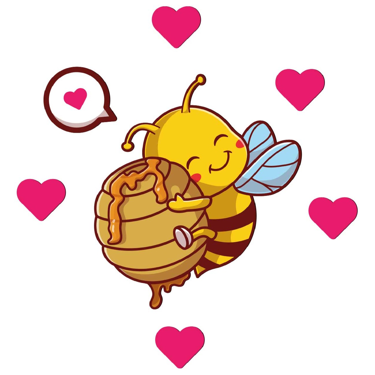 Main image of 木质婴儿房墙贴 – 开心小蜜蜂款