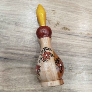 木质波斯 Surma Dani Kohl Holder，用于保存眼线粉花卉款 (x2)