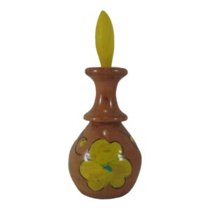 木质波斯 Surma Dani Kohl Holder，用于保存眼线粉花卉款 (x2)