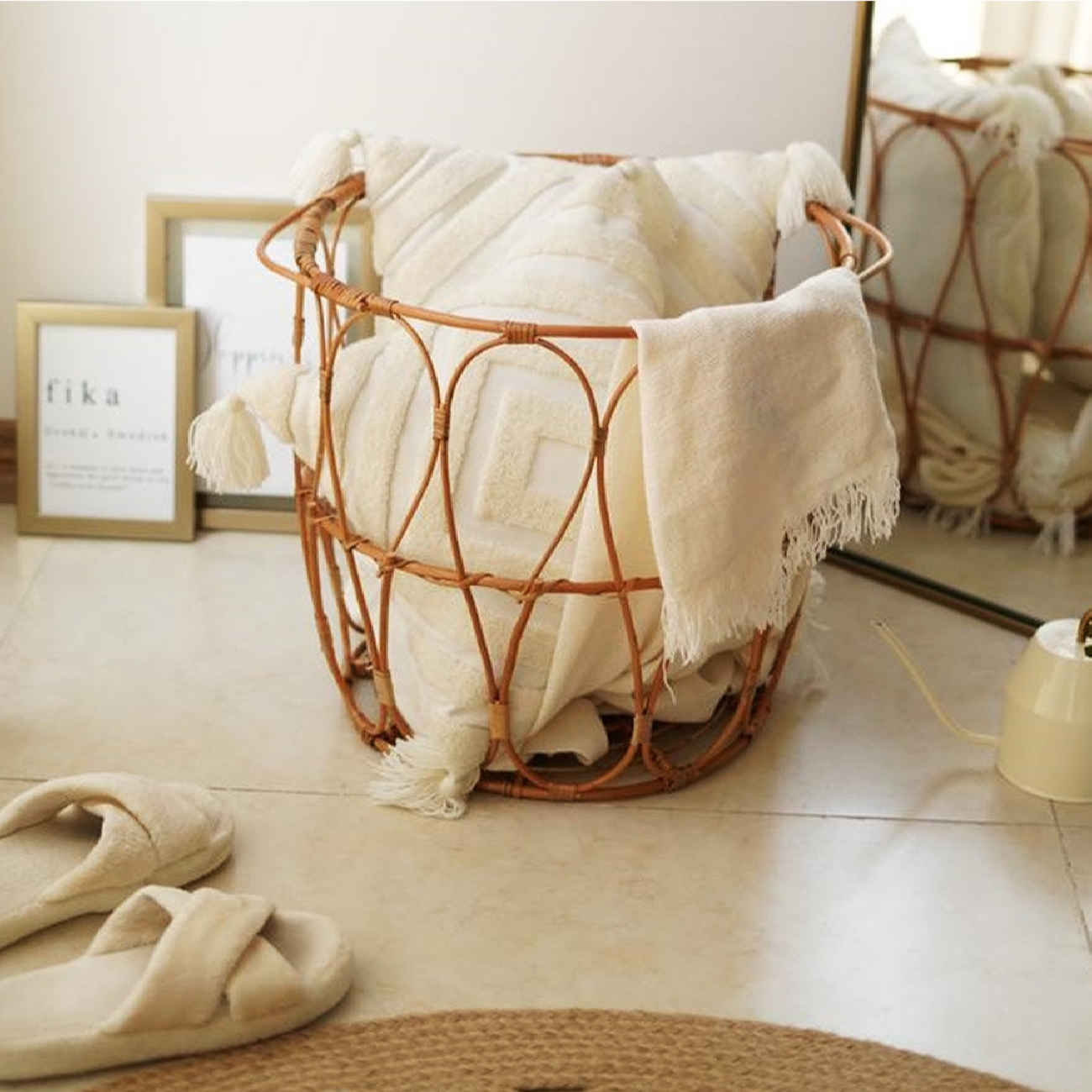 匠心手工编织柳条篮