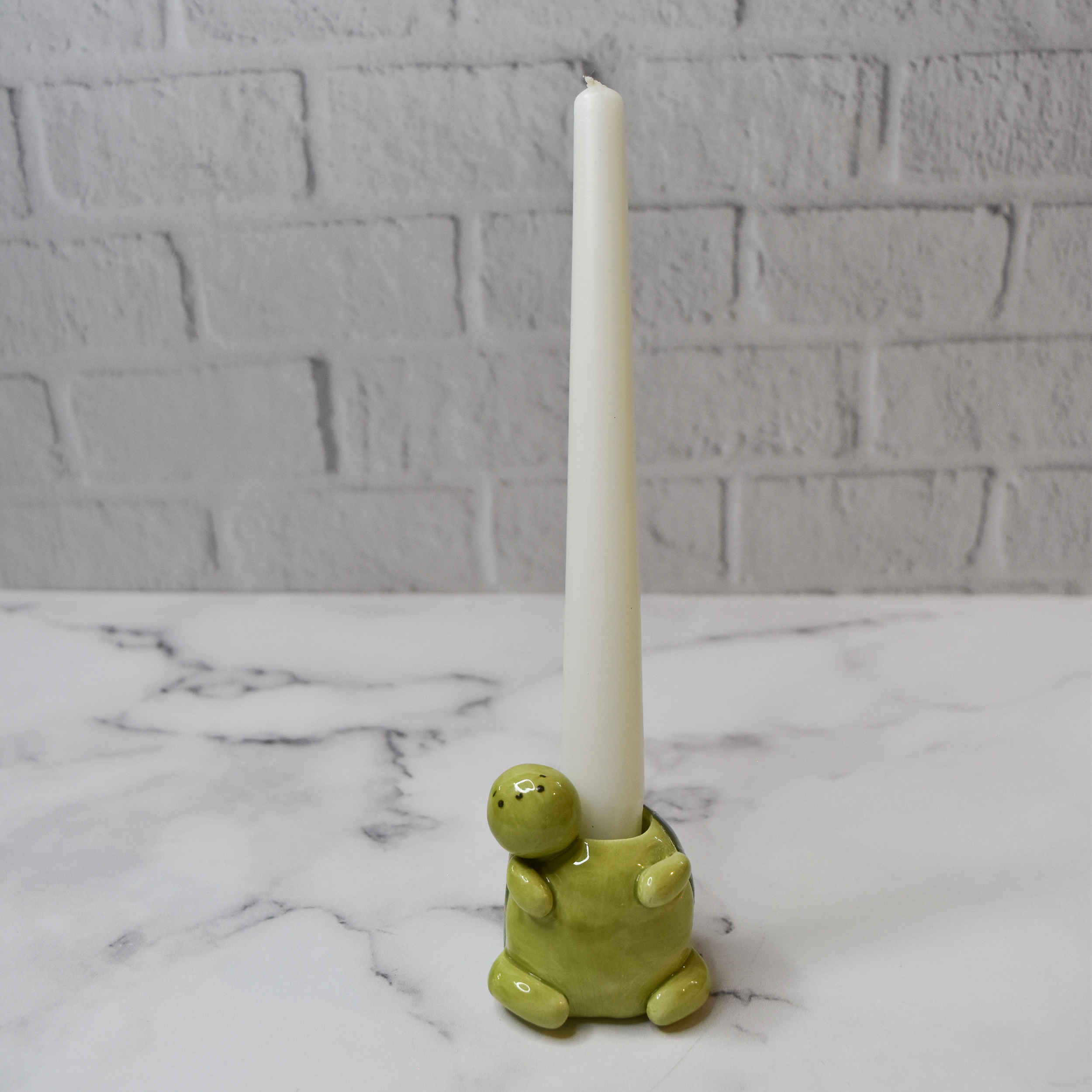 装饰陶瓷烛台 – 趣味乌龟设计，适合任何房间