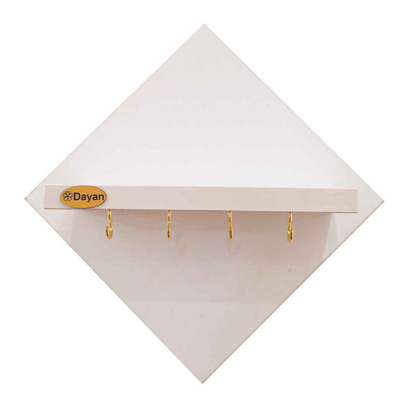 装饰墙面钥匙挂钩 – 带置物架和4挂钩