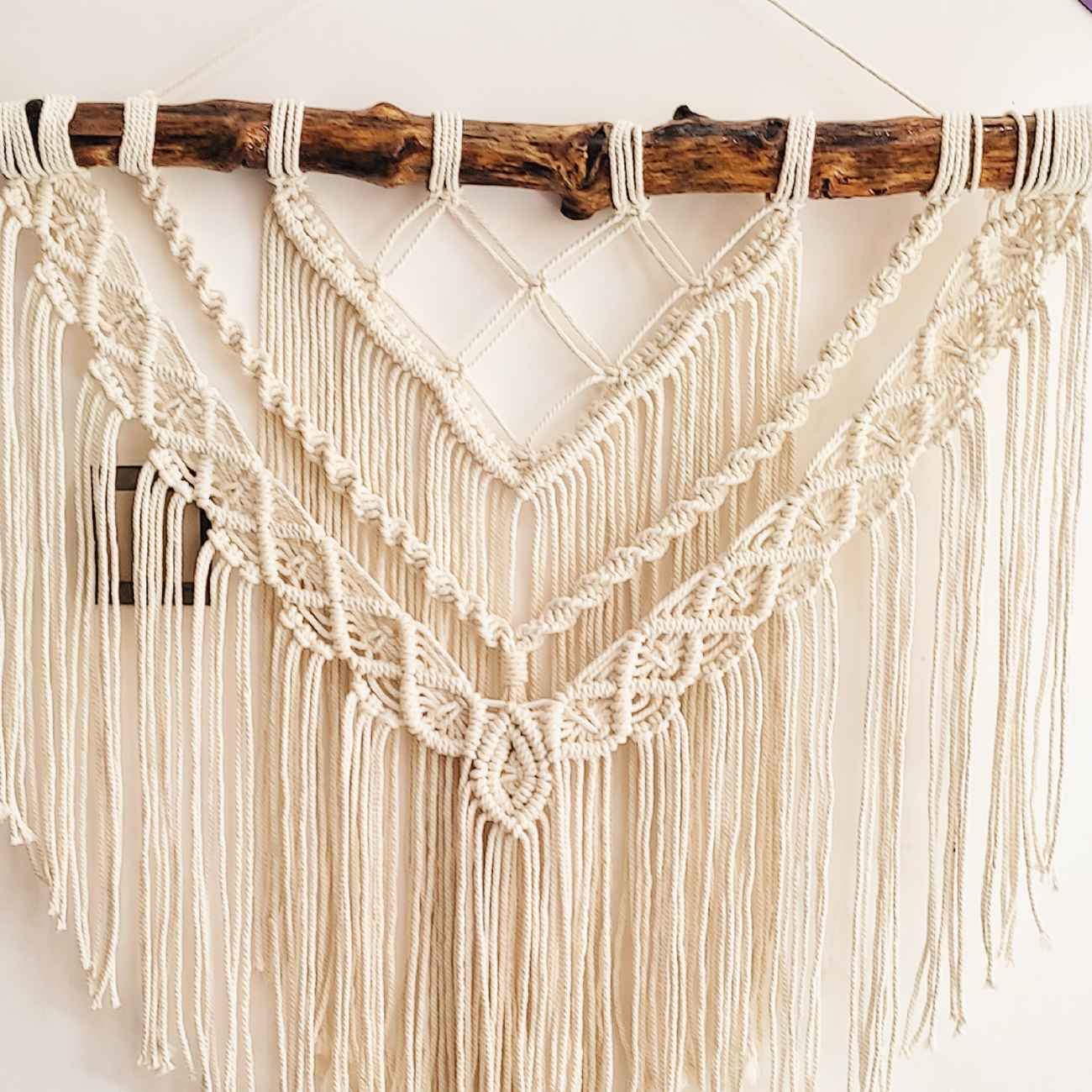 装饰手工编织流苏挂毯艺术墙饰(几何图案)