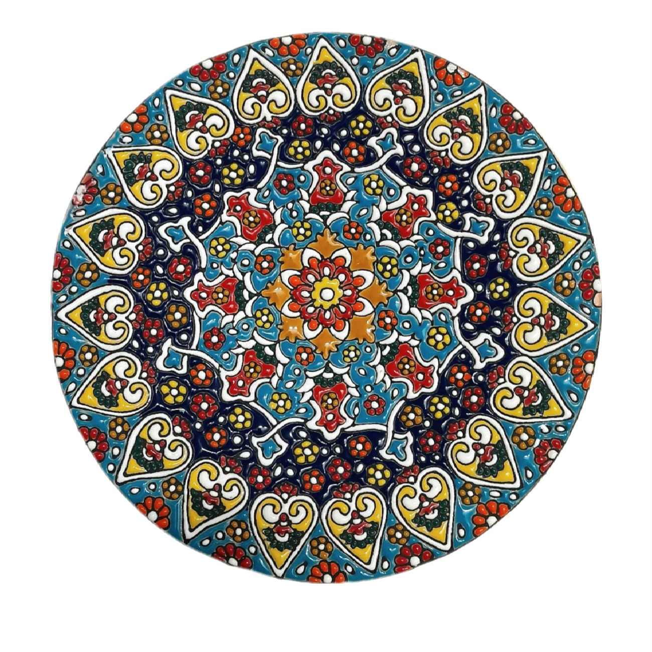 Main image of 装饰陶瓷盘 – 波斯掐丝珐琅花卉壁挂艺术