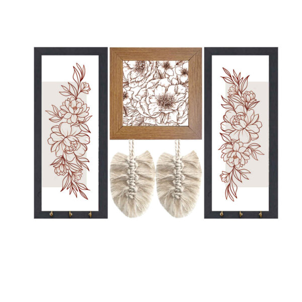 装饰木质墙面钥匙挂钩 – 门厅专用