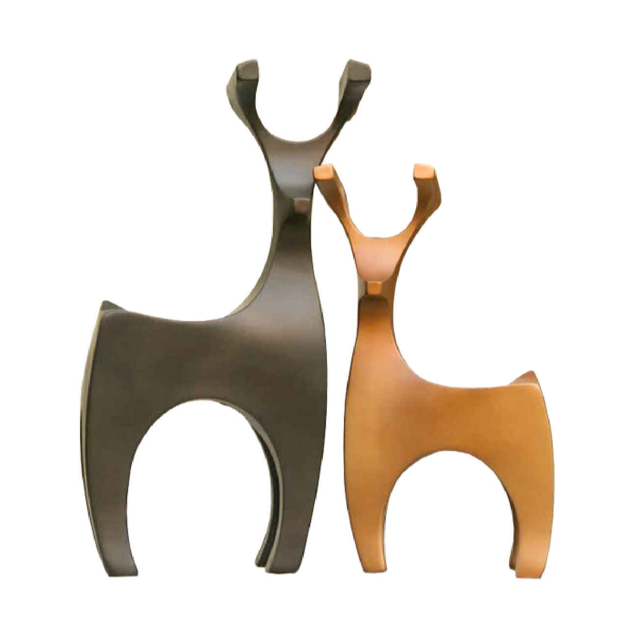 装饰聚酯雕塑烛台 – 鹿形设计