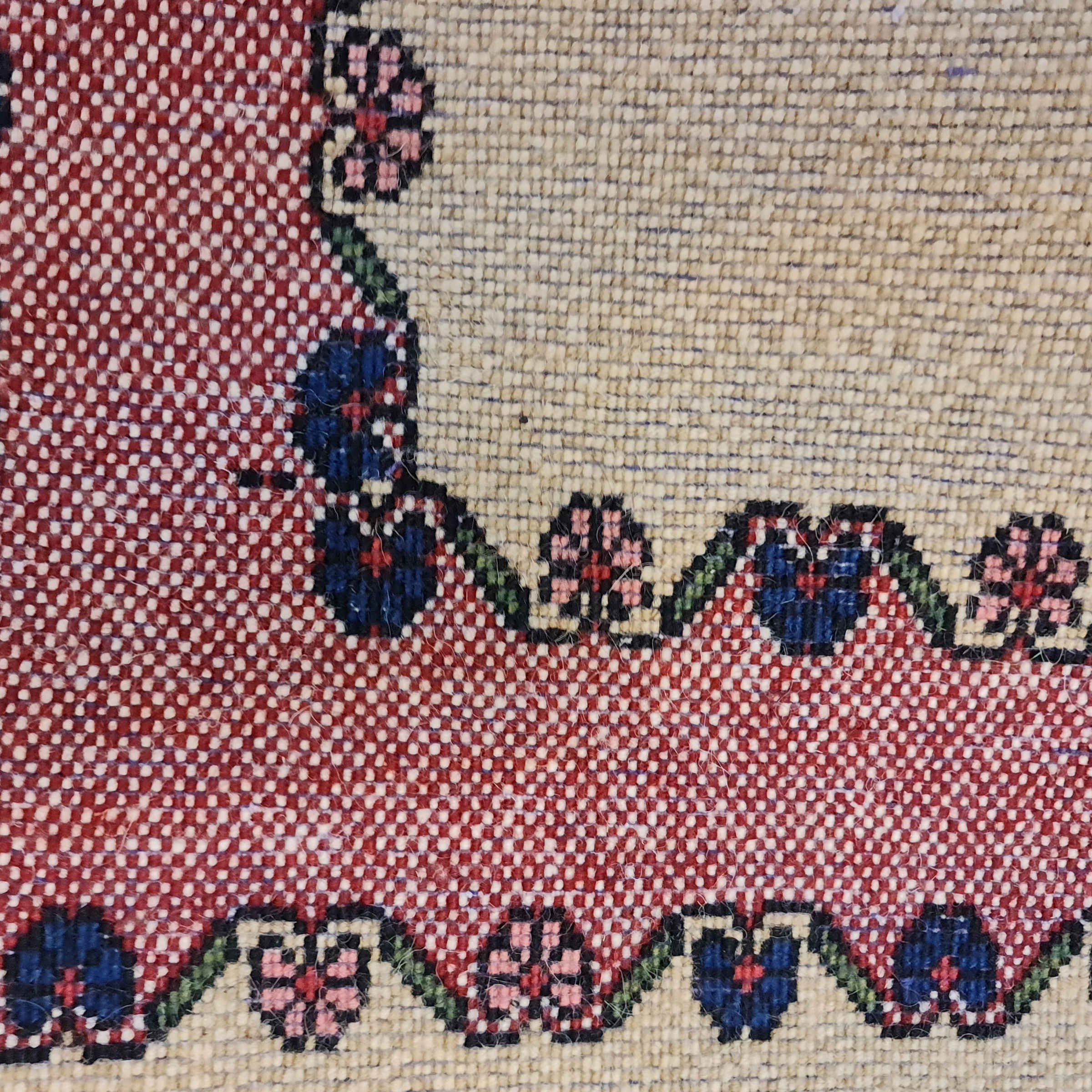 正宗波斯羊毛地毯，手工结制，玫瑰花浅棕色