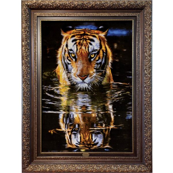 手工打结波斯地毯（大不里士） – 老虎图案