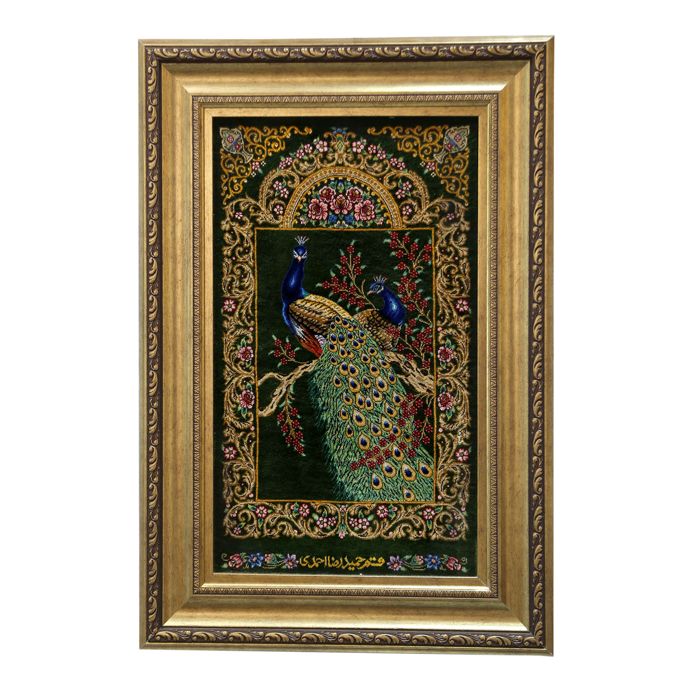 Main image of 手工打结波斯丝质图案地毯——库姆孔雀款