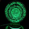 Thumbnail 3: 伊斯兰3D LED夜灯 – Ayatul Kursi，木质底座