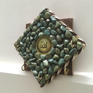 伊斯兰石质墙面钥匙挂钩 – 3钩，Allah 设计
