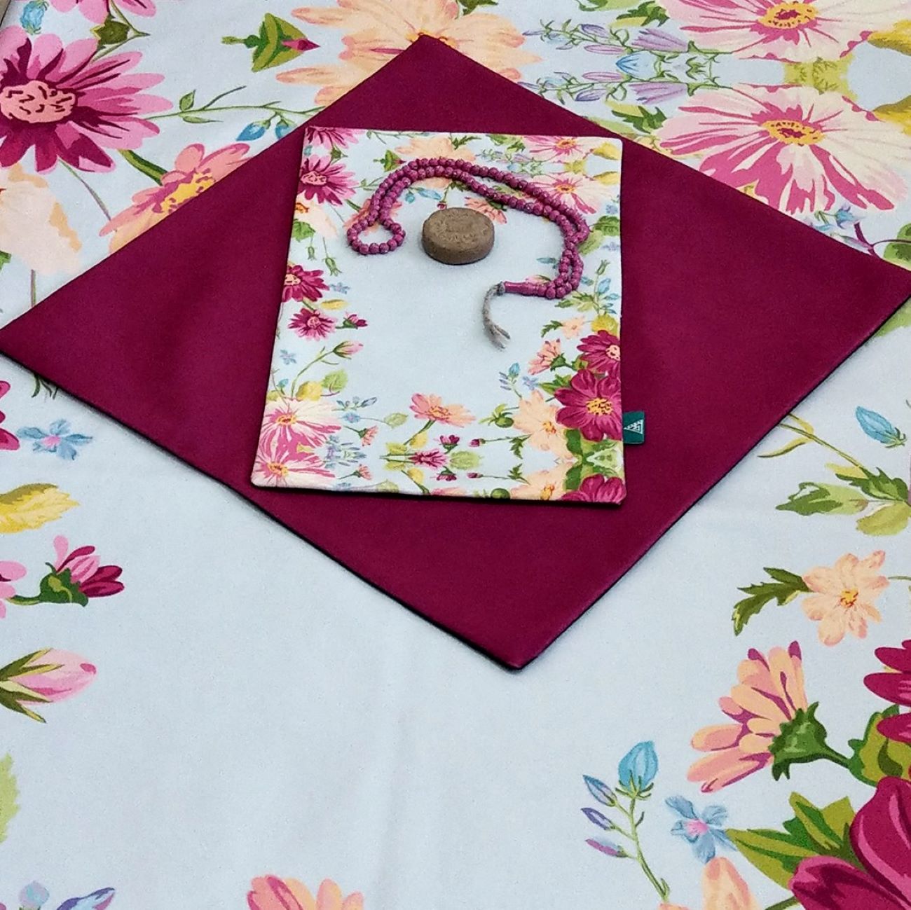 伊斯兰丝绒薄型祈祷垫 Janamaz Sajadah – 花卉设计