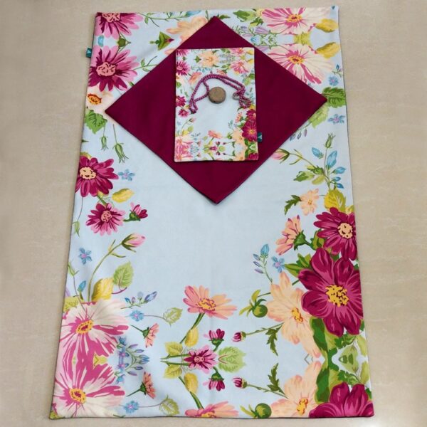 伊斯兰丝绒薄型祈祷垫 Janamaz Sajadah – 花卉设计