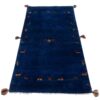 Thumbnail 3: 波斯加贝毯羊毛长条地毯 手工编织于法尔斯 动物图案 深蓝色